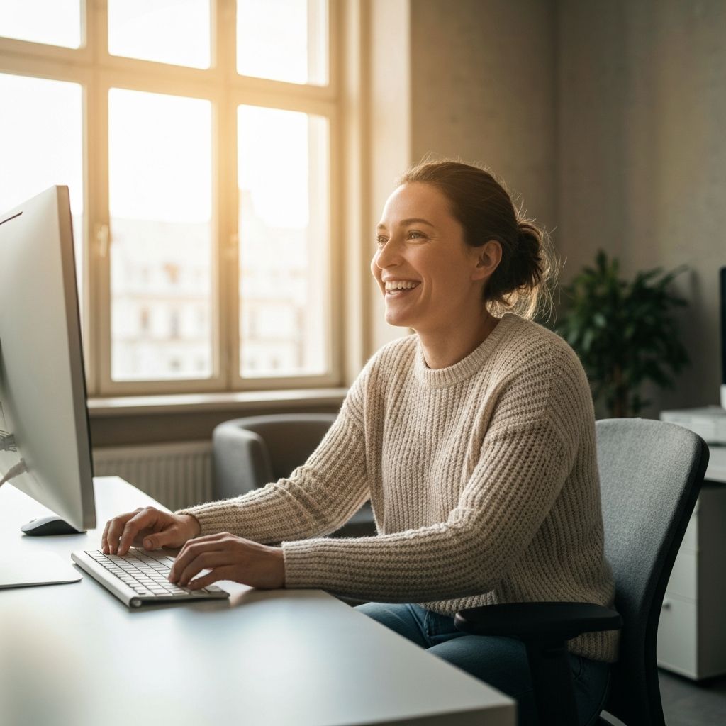 Personne prenant une pause du travail à l'écran, regardant au loin avec relaxation